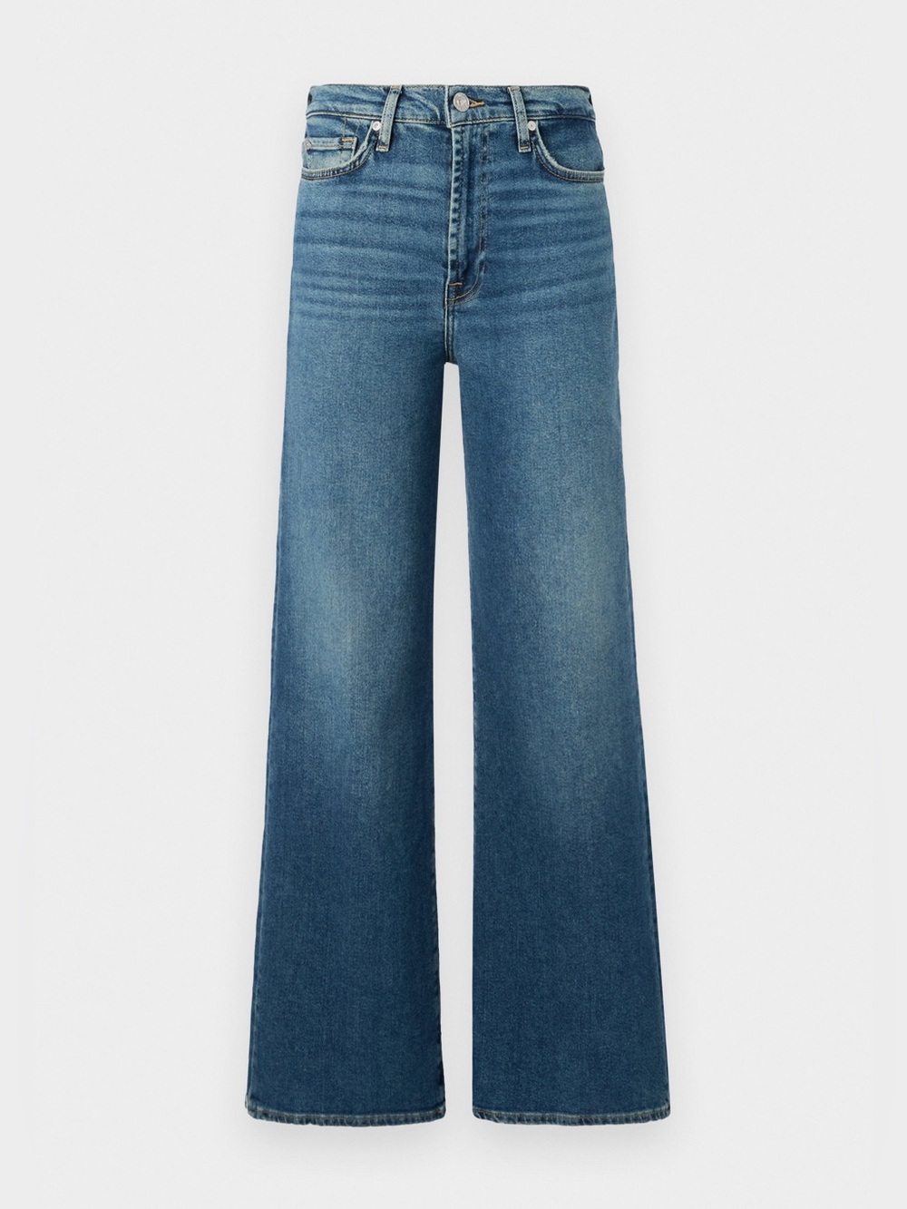 7 For All Mankind Jo Ultra High-Rise Wide-Leg Jeans In Bay Size 32 Medium Wash